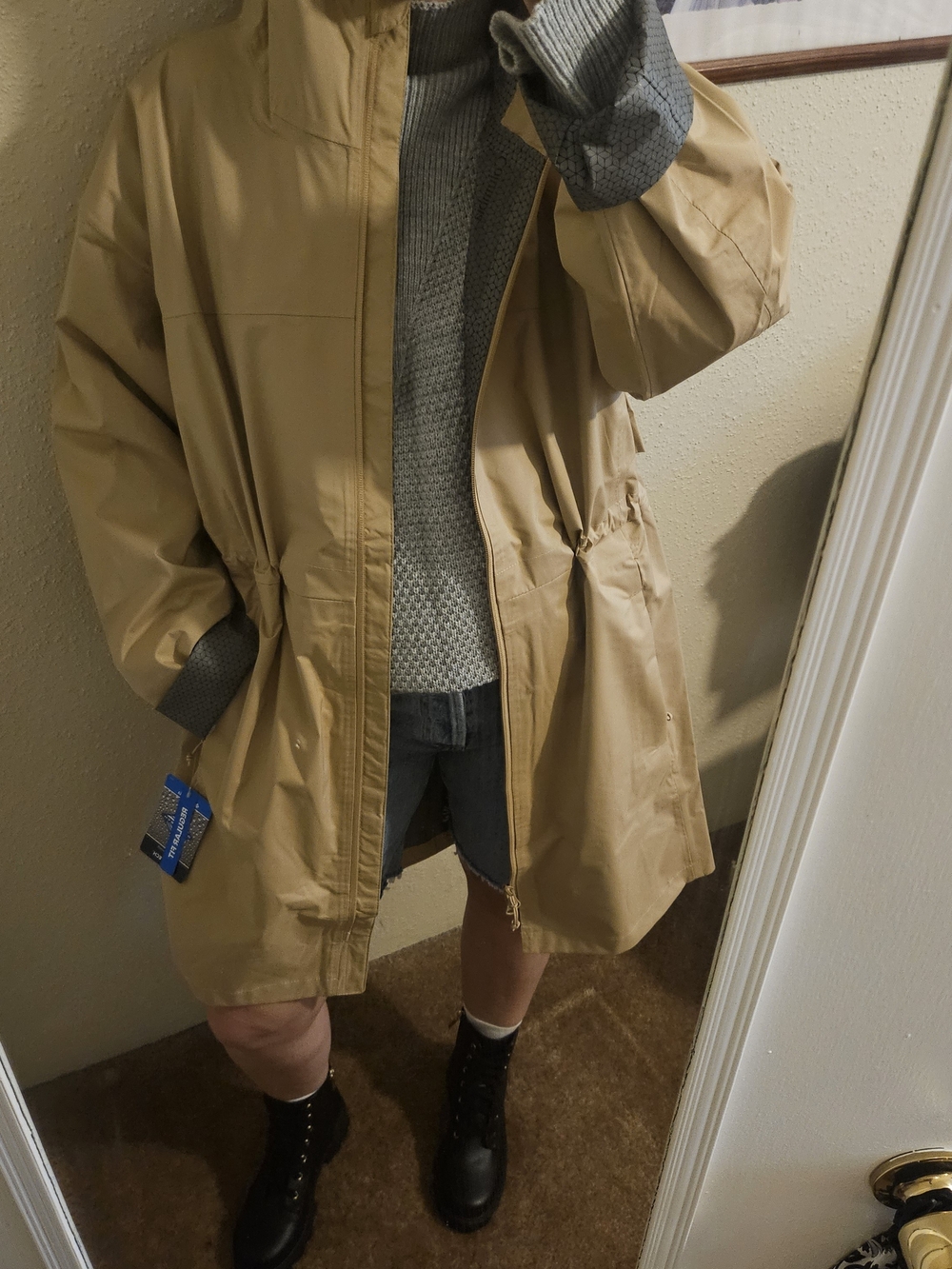 NWT Columbia Women's Omni-Tech Waterproof Long Rain Jacket Hooded Trench Coat